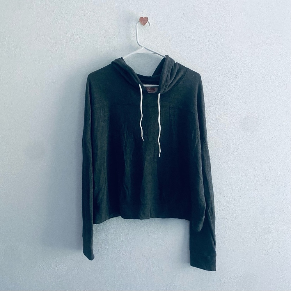 Mossimo Supply Co dark gray cropped hoodie sweatshirt